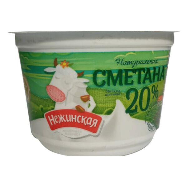 Сметана нежинская жир. 20 % пл/ст гусевмолоко