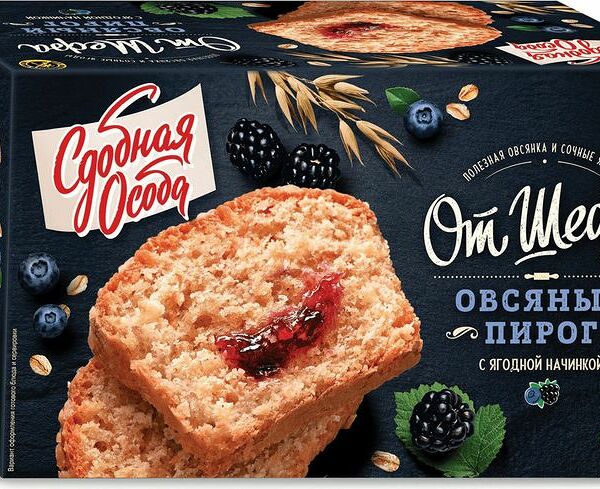 Пирог Сдобная Особа овсяный с ягодной начинкой, 350г