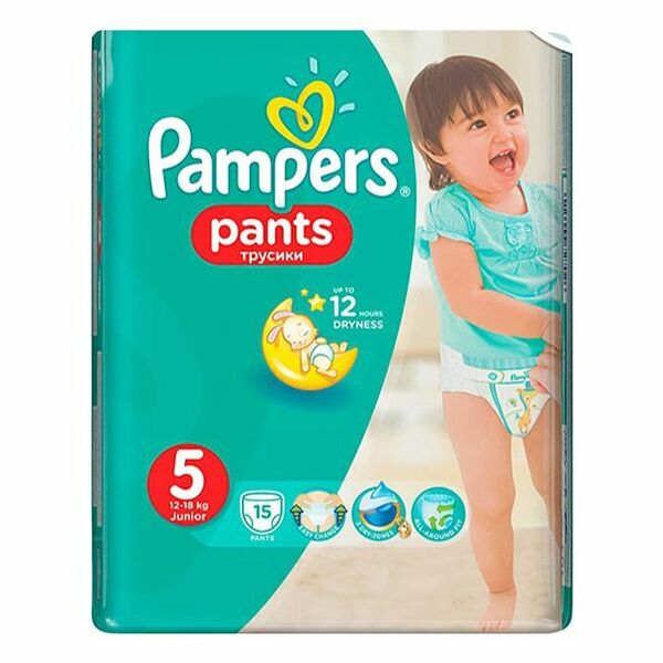 Подгузники-трусики Pampers 15 шт размер 5