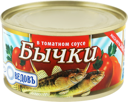 

Бычки Рыбоведовъ в томатном соусе 240 г
