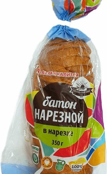 Батон Белокалитвинский хлеб Нарезной нарезка 350г