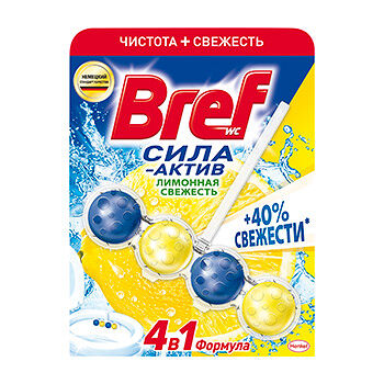 Подвеска для унитаза «Сила-актив. Лимонная свежесть», Bref, 50 г, Россия