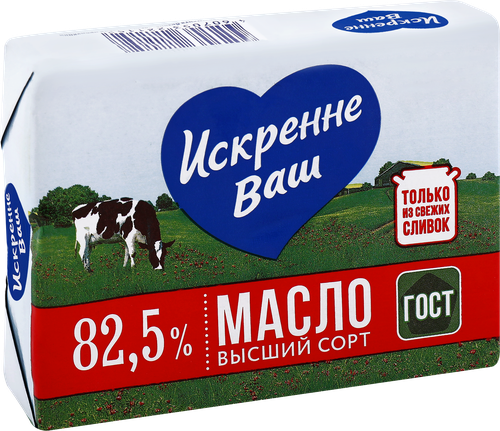 

Масло сливочное Искренне Ваш традиционное 82.5% 180 г