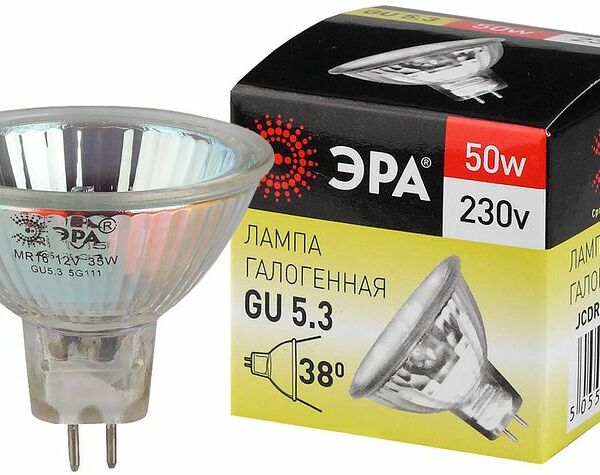 Лампа галогенная ЭРА MR16 GU5.3 CL 50W 230V