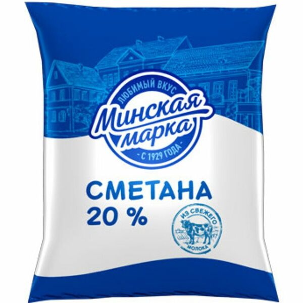 Сметана Минская марка 20% 400 г