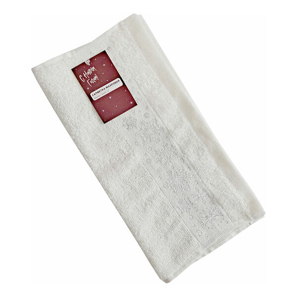 Салфетка махровая жаккард Новогодняя 23 30*30см цвет в ассортименте, 1 шт