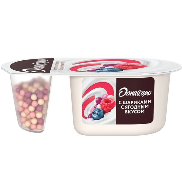 Йогурт Даниссимо Фантазия с хрустящими шариками с ягодным вкусом 6.9% 105 г