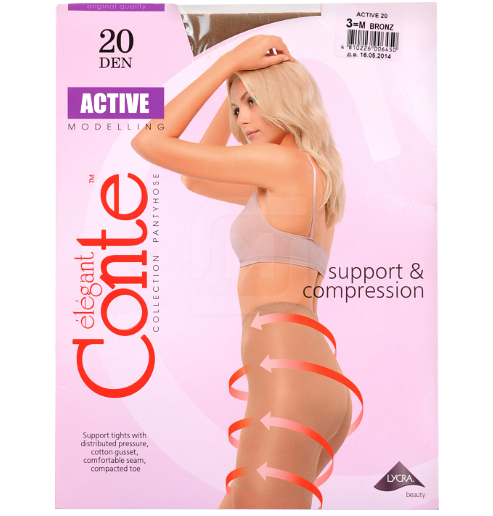 Колготки женские Conte Active 20 den цвет Bronz размер 3