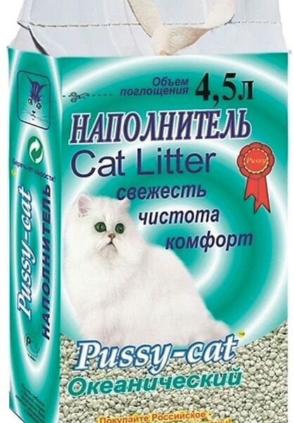 Наполнитель для кошачьего туалета Pussy-Cat Океан впитывающий 4.5л
