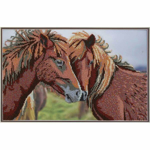 БН-3139 Набор для вышивания бисером Hobby&Pro 'Лошадки' 40*25см