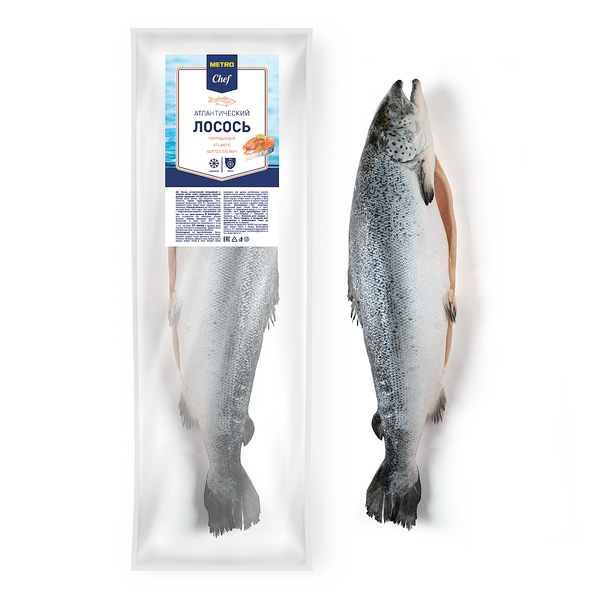 Лосось Metro Chef потрошеный с головой свежемороженый 5/6