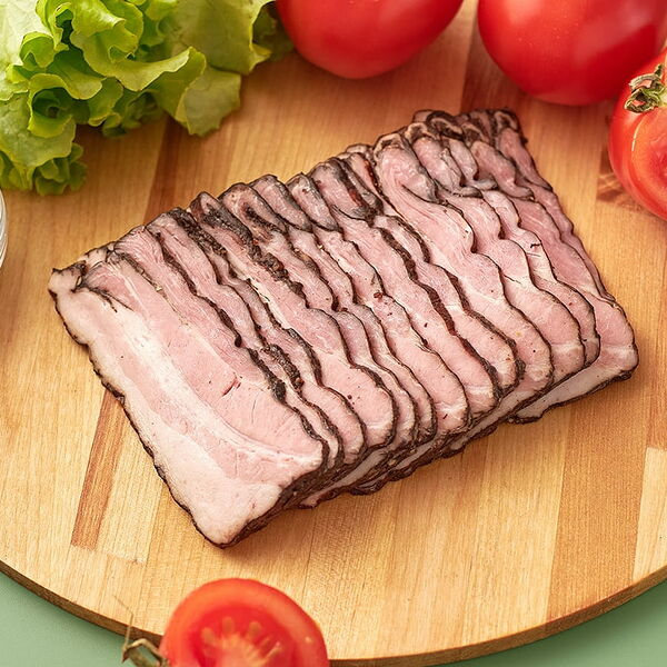 Бекон из свинины копчено-запеченный, нарезка