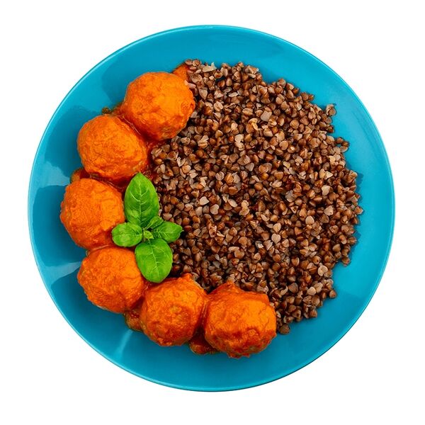 Фрикадельки мясные с гречкой под сливочно-томатным соусом Уже Готово