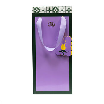 Пакет подарочный «Азбука вкуса» фиолетово-зеленый с открыткой 18х38х10, Россия