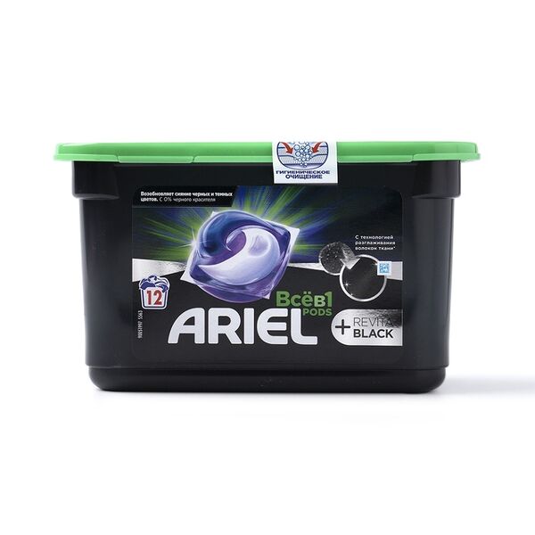 Капсулы для стирки Ariel Revitablack Всё в 1, 12 шт