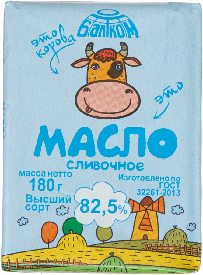 

Масло сливочное Балтком 82.5%, 180 г