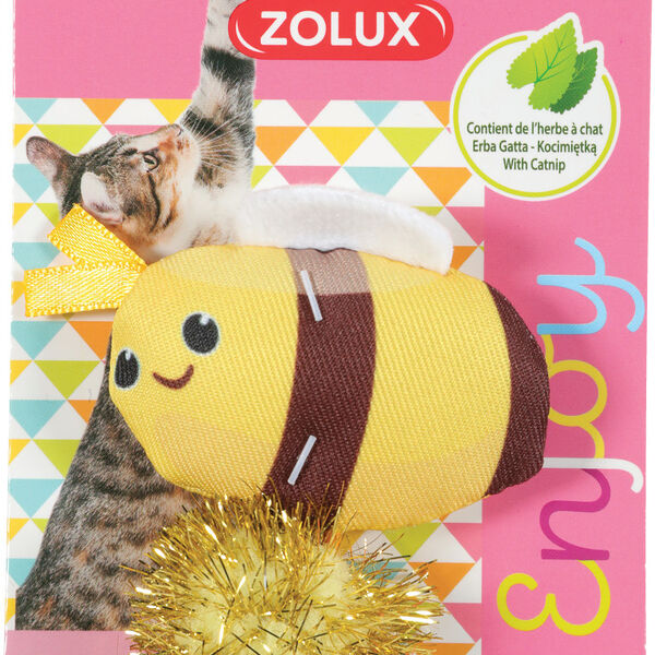 Zolux игрушка для кошек с кошачьей мятой счастливая пчела 8 см.