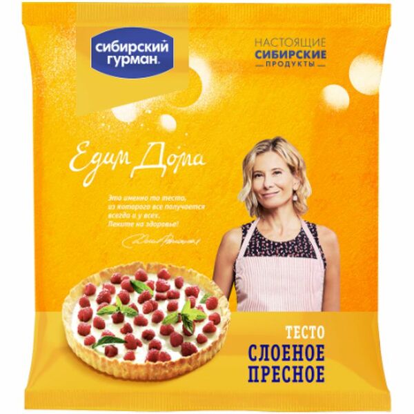 Тесто Едим Дома слоеное пресное замороженное, 500г
