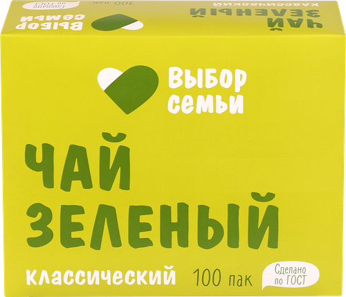 Чай зеленый Выбор семьи мелкий, листовой 100 шт. 180 г