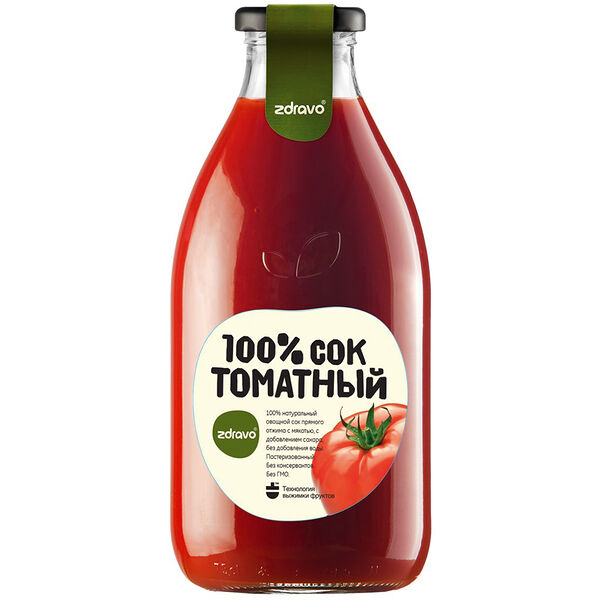 Сок Zdravo томатный 100% 0.75л, Республика Сербия