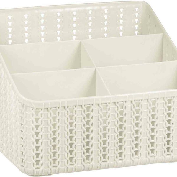 Органайзер Вязание Idea 5 секций цвет: белый ротанг 185×140×140 мм