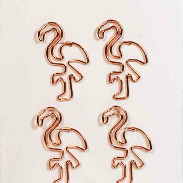 Скрепки металлические deVENTE Gold Rose Flamingo 27×42 мм, 6 шт.