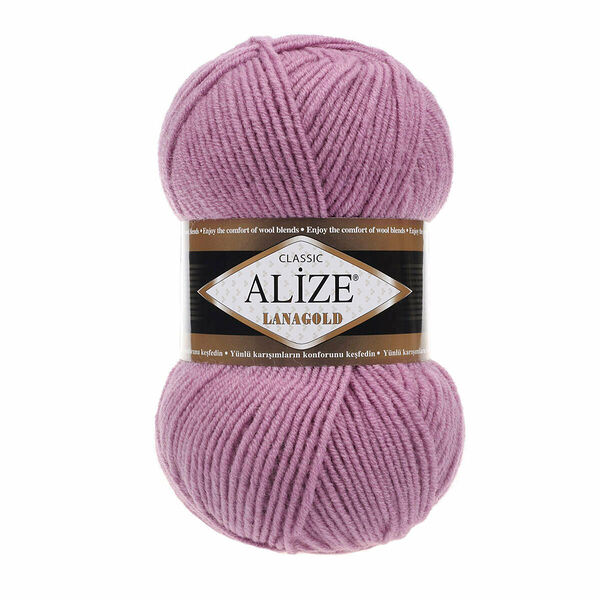 Пряжа ALIZE 'Lanagold' 100гр., 240м (49%шерсть, 51%акрил)(28 лавандовый)