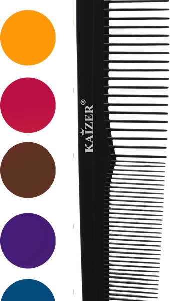 Гребень пластиковый KAIZER двойной без ручки, цвета в ассортименте