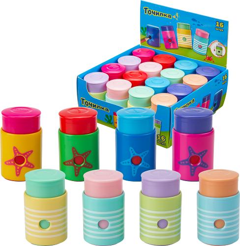 Точилка геометрия с контейнером в ассортименте 1шт