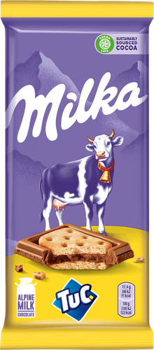 

Шоколад молочный Milka с соленым крекером Tuc 87 г