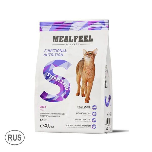Functional Nutrition Корм Mealfeel сухой для стерилизованных кошек, с индейкой и уткой, 400 гр.