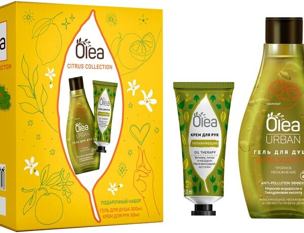 Подарочный набор Olea Citrus Collection Гель для душа Urban Заряд бодрости 300мл + Крем для рук Oil Therapy 50мл