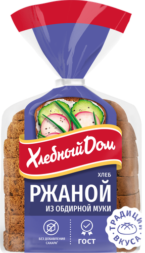 

Хлеб Хлебный дом ржаной формовой нарезка половинка 400 г