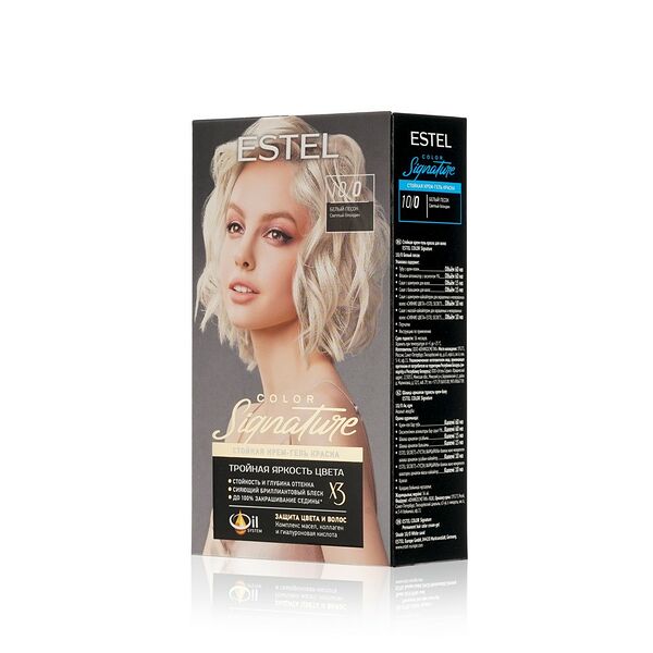 Стойкая краска для волос Estel Color Signature 10/0 Белый песок, 145 мл