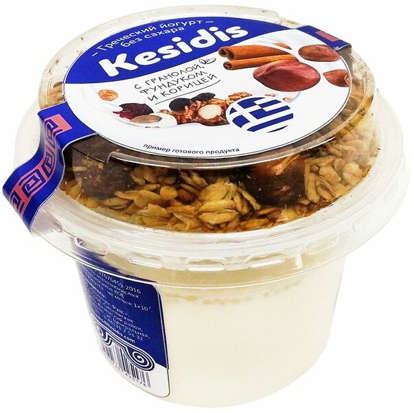 Йогурт Kesidis Гранола греческий с фундуком и корицей термостатный 8% 200г