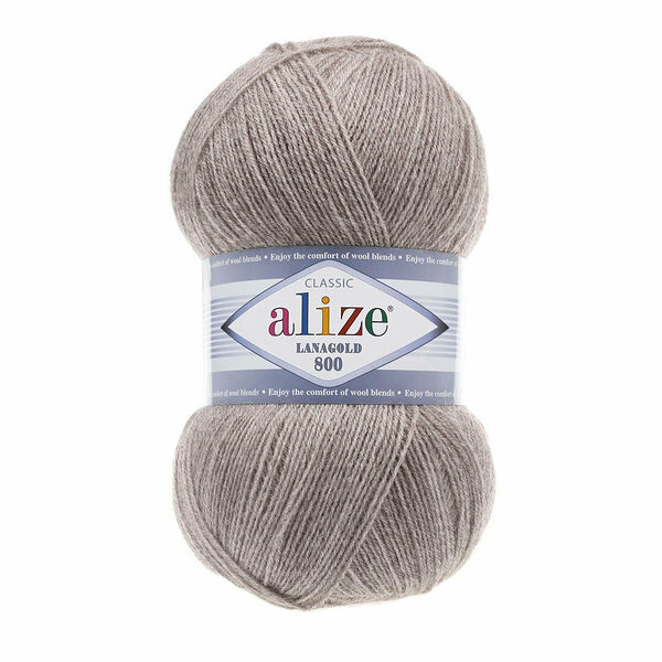 Пряжа ALIZE 'Lanagold 800' 100гр.,730м (49%шерсть, 51%акрил)(207 светло-коричневый)