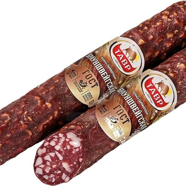 Колбаса сырокопченая Тавр Брауншвейгская, вес