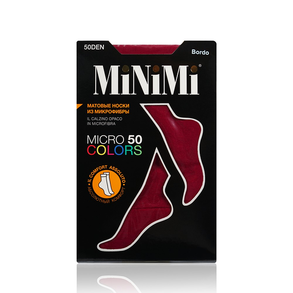 Женские носки Minimi Micro Colors 50den Bordo