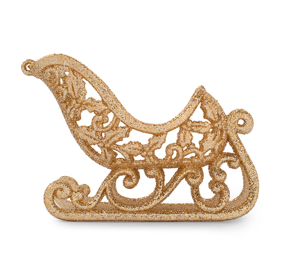 

Игрушка для елки Holiday Classics «Коллекция Традиции» Сани 3D, шампань, 11,5х4х8 см