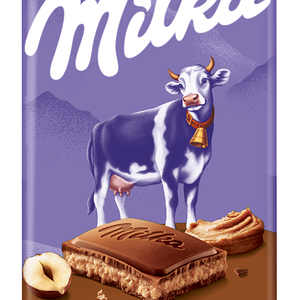 Шоколад молочный Milka с начинкой с добавлением ореховой пасты из фундука и с дробленым фундуком, 85г