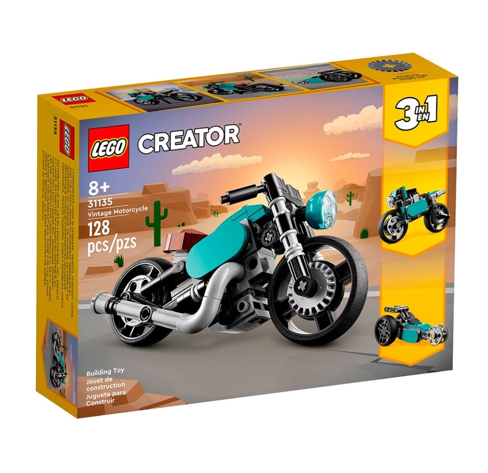 

Конструктор Lego детский Creator 3-in-1 Винтажный мотоцикл