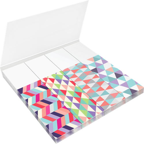 

Флажки-закладки BERLINGO Ultra Sticky Geometry 18х70мм бумажные, в книжке Арт. LSz_41131, 100шт