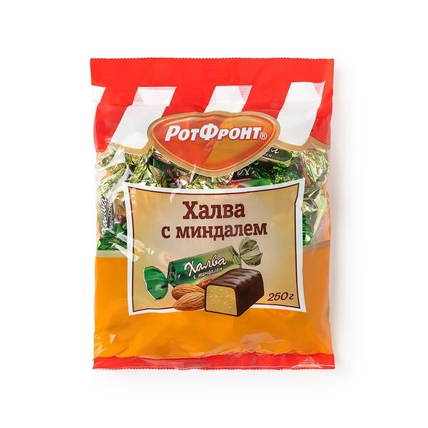 Конфеты Рот Фронт халва с миндалем, 250 г