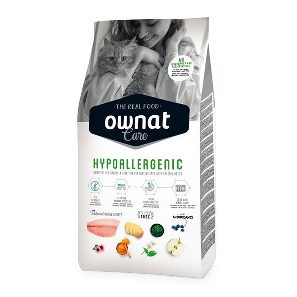 CARE HYPOALLERGENIC Корм Ownat для взрослых кошек с рыбой гипоаллергенный