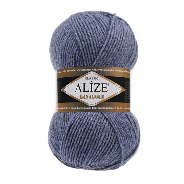 Пряжа ALIZE 'Lanagold' 100гр., 240м (49%шерсть, 51%акрил)(215 джинсовый)