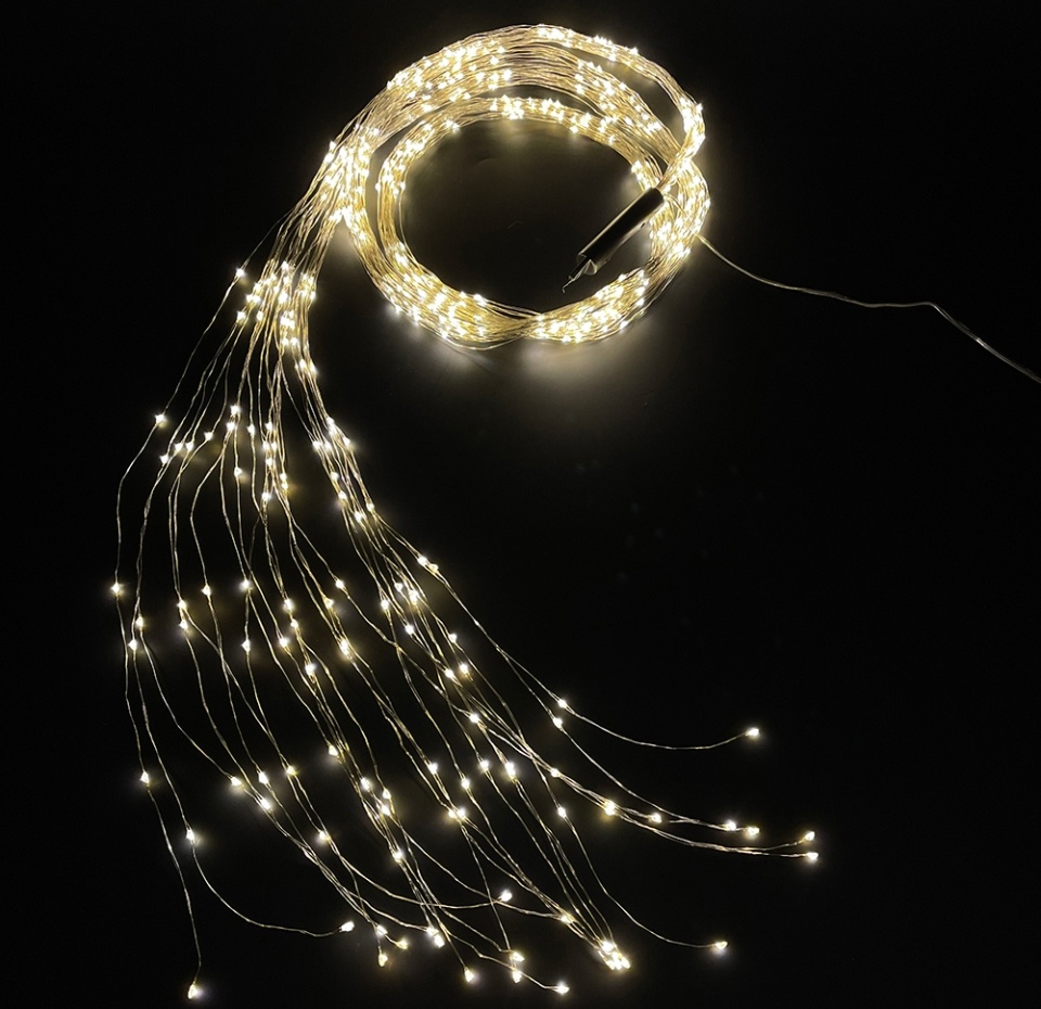 

Декор luka Lighting гирлянда хвост на серебряном проводе теплый белый свет 900 ламп, 300см, Китай