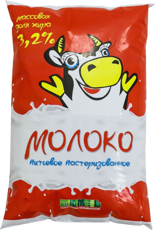 

Молоко Тюменьмолоко пастеризованное 3.2% 900 мл