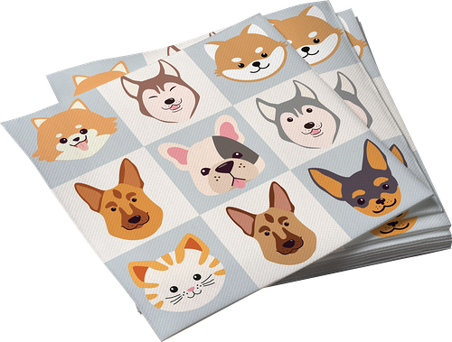 Салфетки бумажные ND Play Собачки с ушками и Котик полосатый, трехслойные, 20шт