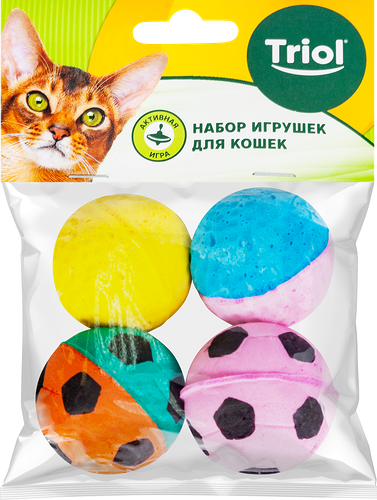 Игрушка для кошек Triol мяч 4 шт