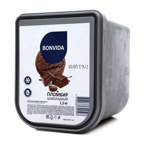 

Мороженое Bonvida пломбир шоколадный 1.5 кг